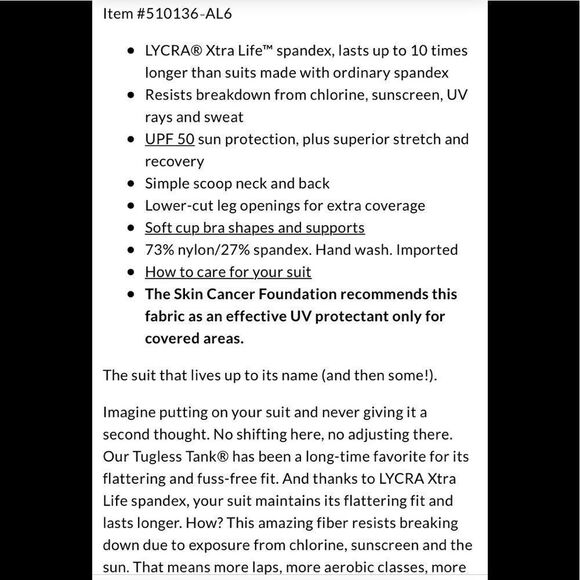 Land’s End Plus size Tuggless Tank One piece swim soft cup Blackberry 18W DD - Picture 6 of 6